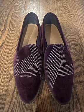 Everlane The Modern Loafer Velvet Slip-On in Deep Plum, Sz 8